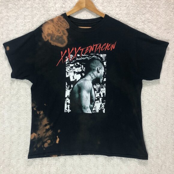 XXXTentacion Graphic T-Shirt Bleach Dye Short Sleeve Top Size XL - Picture 1 of 3